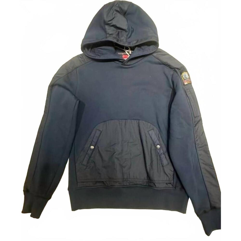 NEW PARAJUMPERS men's chet hooded jacket in blue